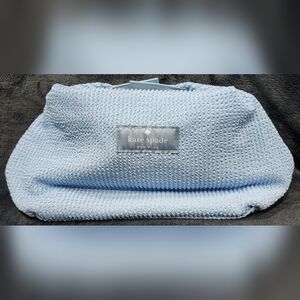 Kate Spade New York light blue terry cloth cosmetic pouch/bag NWOT
